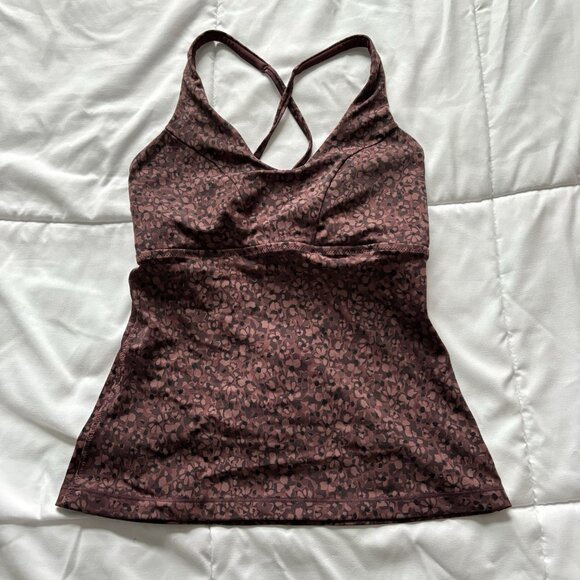 Athleta Tankini Top W/ High Waisted Bottoms Womens Size Small Floral Maroon Swim - Picture 7 of 12